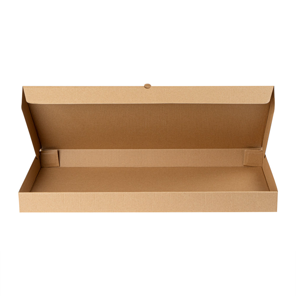 Eco Pie Kraft Paper Corrugated Flatbread Box - 24" x 8" x 2" - 50 count box