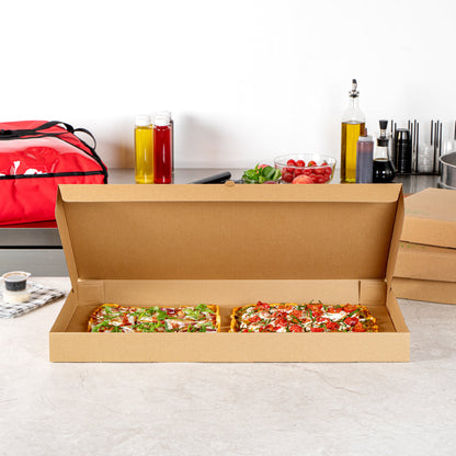 Eco Pie Kraft Paper Corrugated Flatbread Box - 24" x 8" x 2" - 50 count box