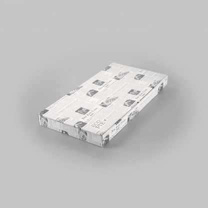 Eco Pie Newsprint and White Paper Corrugated Flatbread Box - 24" x 8" x 2" - 50 count box