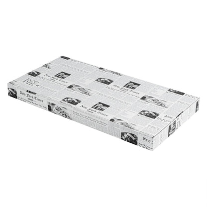 Eco Pie Newsprint and White Paper Corrugated Flatbread Box - 24" x 8" x 2" - 50 count box