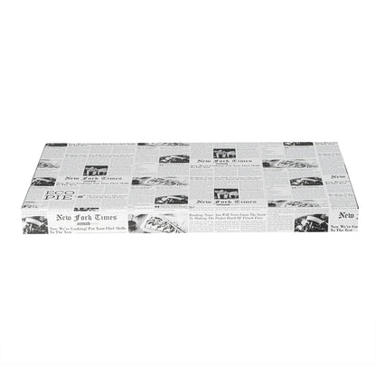 Eco Pie Newsprint and White Paper Corrugated Flatbread Box - 24" x 8" x 2" - 50 count box