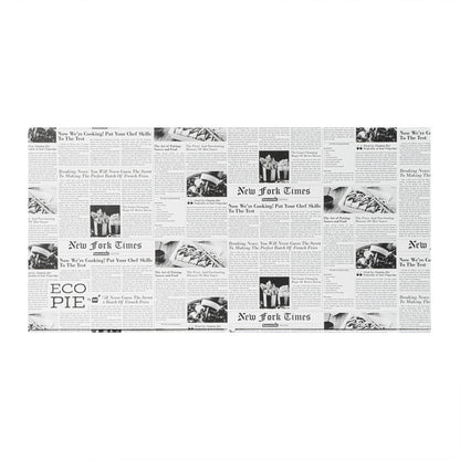 Eco Pie Newsprint and White Paper Corrugated Flatbread Box - 24" x 8" x 2" - 50 count box