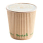 Sustain 4 oz Kraft Paper Coffee Cup - PLA Lining, Compostable, Ripple Wall - 2 1/2" x 2 1/2" x 2 1/4" - 25 count box