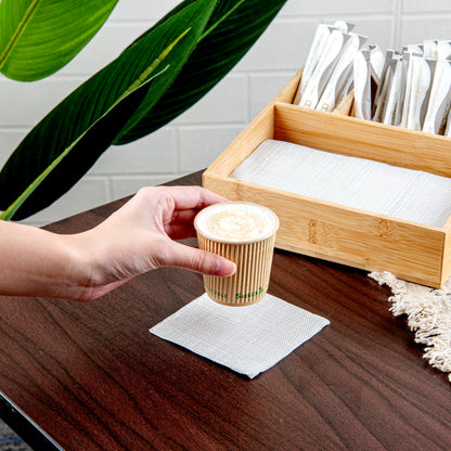 Sustain 4 oz Kraft Paper Coffee Cup - PLA Lining, Compostable, Ripple Wall - 2 1/2" x 2 1/2" x 2 1/4" - 25 count box