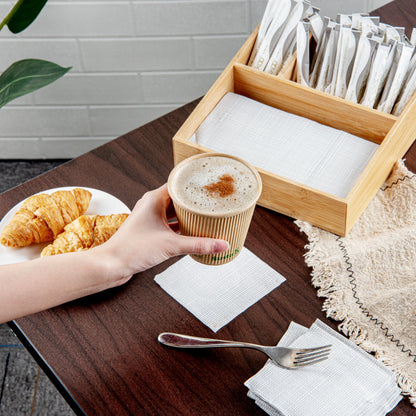 Sustain 8 oz Kraft Paper Coffee Cup - PLA Lining, Compostable, Ripple Wall - 3 1/2" x 3 1/2" x 3 1/2" - 500 count box