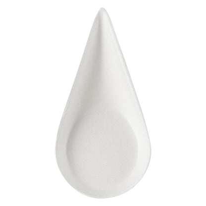 Pulp Safe No PFAS Added Teardrop White Sugarcane / Bagasse Tasting Spoon - Home Compostable - 4 1/4" x 2" x 1 1/4" - 100 count box