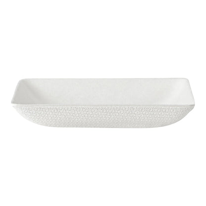 Pulp Safe No PFAS Added Square White Sugarcane / Bagasse Mini Modern Plate - Home Compostable - 2 1/2" x 2 1/2" x 1/2" - 100 count box