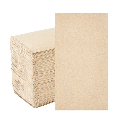 Saving Nature Rectangle Kraft Paper Dinner Napkin - 2-Ply - 17" x 15" - 150 count box
