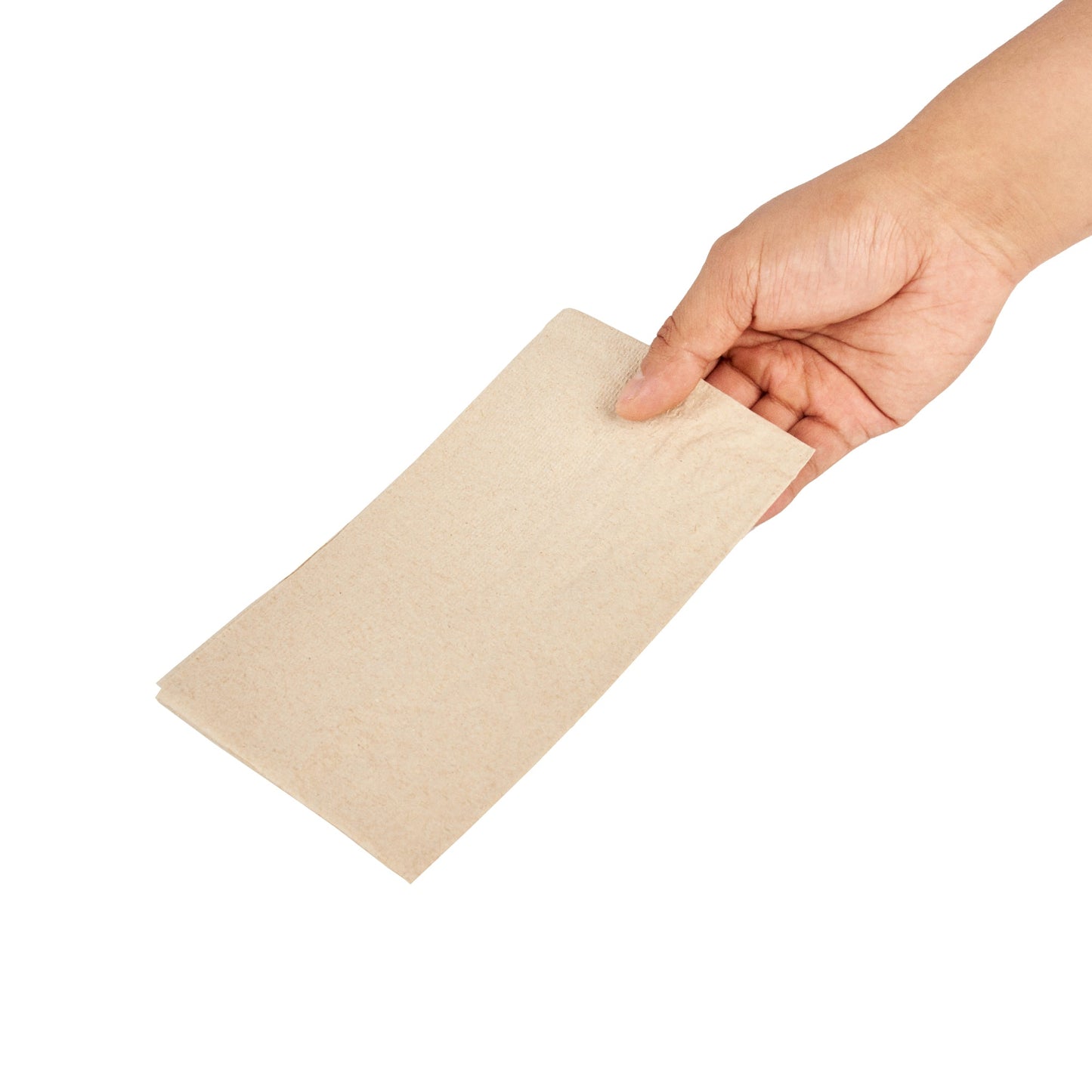 Saving Nature Rectangle Kraft Paper Dinner Napkin - 2-Ply - 17" x 15" - 150 count box