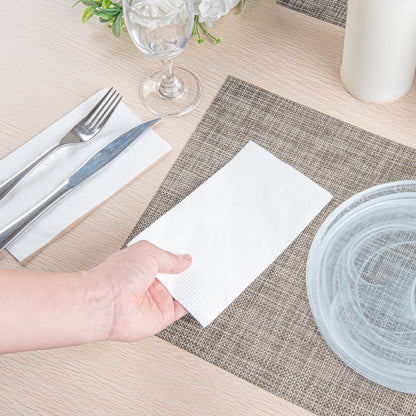Saving Nature Rectangle White Paper Dinner Napkin - 2-Ply - 17" x 15" - 150 count box