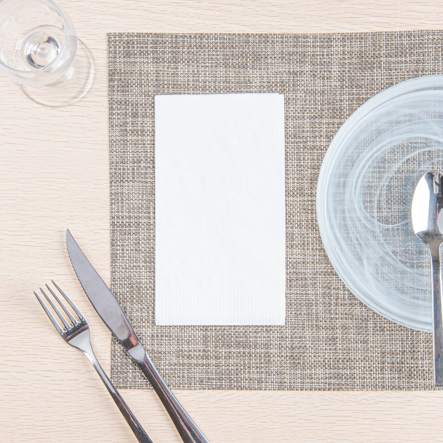 Saving Nature Rectangle White Paper Dinner Napkin - 2-Ply - 17" x 15" - 150 count box