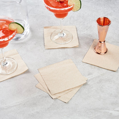 Saving Nature Square Kraft Paper Cocktail Napkin - 1-Ply - 9" x 9" - 4000 count box