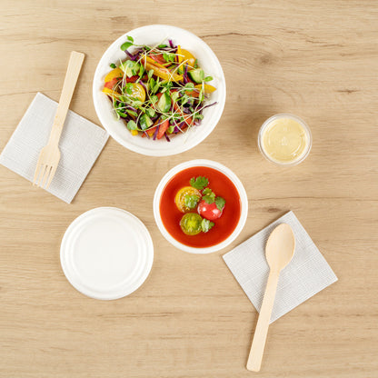 Pulp Safe No PFAS Added 12 oz Round White Sugarcane / Bagasse Bowl - Home Compostable - 6" x 6" x 1 3/4" - 100 count box