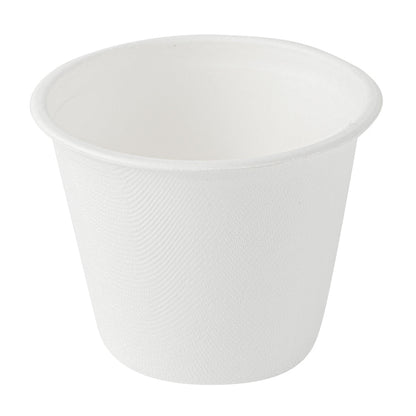 Pulp Safe No PFAS Added 15 oz Round White Sugarcane / Bagasse Soup Cup - Home Compostable - 4" x 4" x 3 1/4" - 100 count box