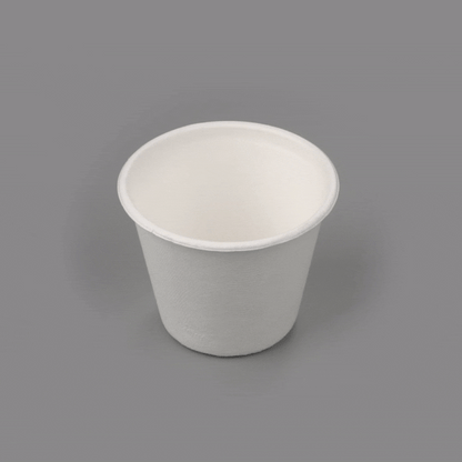 Pulp Safe No PFAS Added 15 oz Round White Sugarcane / Bagasse Soup Cup - Home Compostable - 4" x 4" x 3 1/4" - 100 count box