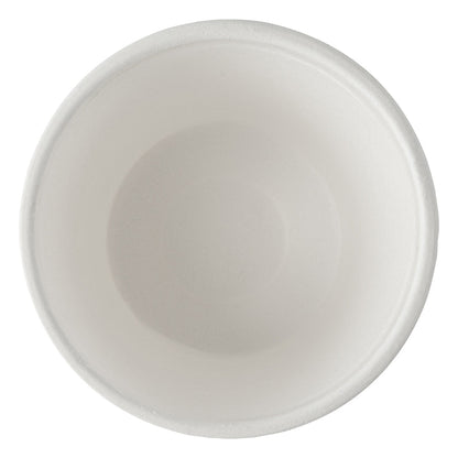 Pulp Safe No PFAS Added 15 oz Round White Sugarcane / Bagasse Soup Cup - Home Compostable - 4" x 4" x 3 1/4" - 100 count box