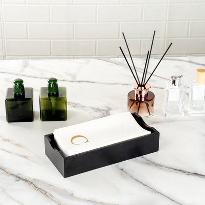 Luxenap Rectangle Gold Letter C White Paper Linen-Feel Guest Towel / Napkin - Air Laid, Sans Serif Font - 15 3/4" x 8" - 2000 count box