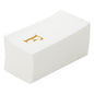 Luxenap Rectangle Gold Letter F White Paper Linen-Feel Guest Towel / Napkin - Air Laid, Sans Serif Font - 15 3/4" x 8" - 50 count box