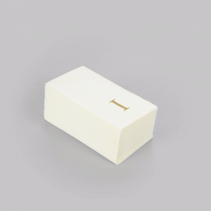 Luxenap Rectangle Gold Letter I White Paper Linen-Feel Guest Towel / Napkin - Air Laid, Sans Serif Font - 15 3/4" x 8" - 50 count box
