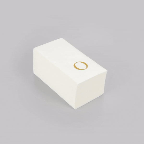 Luxenap Rectangle Gold Letter O White Paper Linen-Feel Guest Towel / Napkin - Air Laid, Sans Serif Font - 15 3/4" x 8" - 50 count box