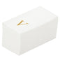 Luxenap Rectangle Gold Letter V White Paper Linen-Feel Guest Towel / Napkin - Air Laid, Sans Serif Font - 15 3/4" x 8" - 50 count box