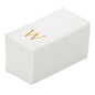 Luxenap Rectangle Gold Letter W White Paper Linen-Feel Guest Towel / Napkin - Air Laid, Sans Serif Font - 15 3/4" x 8" - 50 count box