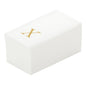 Luxenap Rectangle Gold Letter X White Paper Linen-Feel Guest Towel / Napkin - Air Laid, Sans Serif Font - 15 3/4" x 8" - 50 count box
