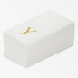 Luxenap Rectangle Gold Letter Y White Paper Linen-Feel Guest Towel / Napkin - Air Laid, Sans Serif Font - 15 3/4" x 8" - 2000 count box