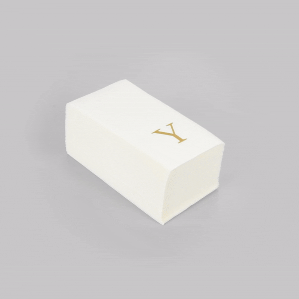 Luxenap Rectangle Gold Letter Y White Paper Linen-Feel Guest Towel / Napkin - Air Laid, Sans Serif Font - 15 3/4" x 8" - 50 count box