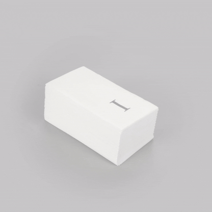 Luxenap Rectangle Silver Letter I White Paper Linen-Feel Guest Towel / Napkin - Air Laid, Sans Serif Font - 15 3/4" x 8" - 50 count box