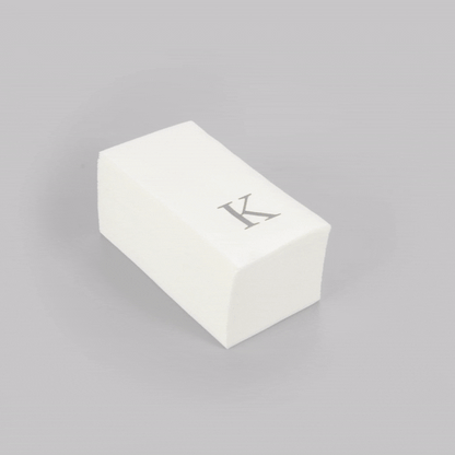 Luxenap Rectangle Silver Letter K White Paper Linen-Feel Guest Towel / Napkin - Air Laid, Sans Serif Font - 15 3/4" x 8" - 2000 count box