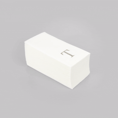 Luxenap Rectangle Silver Letter T White Paper Linen-Feel Guest Towel / Napkin - Air Laid, Sans Serif Font - 15 3/4" x 8" - 50 count box