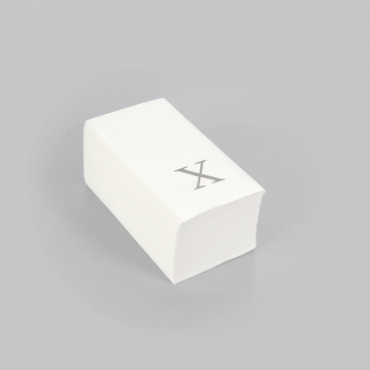 Luxenap Rectangle Silver Letter X White Paper Linen-Feel Guest Towel / Napkin - Air Laid, Sans Serif Font - 15 3/4" x 8" - 50 count box