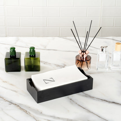 Luxenap Rectangle Silver Letter Z White Paper Linen-Feel Guest Towel / Napkin - Air Laid, Sans Serif Font - 15 3/4" x 8" - 2000 count box