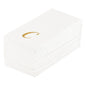 Luxenap Rectangle Gold Letter C White Paper Linen-Feel Guest Towel / Napkin - Air Laid, Cursive Font - 15 3/4" x 8" - 50 count box