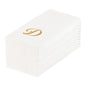Luxenap Rectangle Gold Letter D White Paper Linen-Feel Guest Towel / Napkin - Air Laid, Cursive Font - 15 3/4" x 8" - 50 count box
