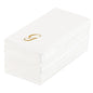 Luxenap Rectangle Gold Letter G White Paper Linen-Feel Guest Towel / Napkin - Air Laid, Cursive Font - 15 3/4" x 8" - 2000 count box