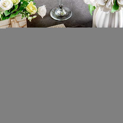 Luxenap Rectangle Gold Letter L White Paper Linen-Feel Guest Towel / Napkin - Air Laid, Cursive Font - 15 3/4" x 8" - 50 count box