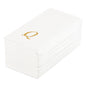 Luxenap Rectangle Gold Letter Q White Paper Linen-Feel Guest Towel / Napkin - Air Laid, Cursive Font - 15 3/4" x 8" - 50 count box
