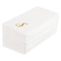 Luxenap Rectangle Gold Letter S White Paper Linen-Feel Guest Towel / Napkin - Air Laid, Cursive Font - 15 3/4" x 8" - 50 count box