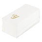 Luxenap Rectangle Gold Letter Y White Paper Linen-Feel Guest Towel / Napkin - Air Laid, Cursive Font - 15 3/4" x 8" - 2000 count box