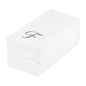 Luxenap Rectangle Silver Letter F White Paper Linen-Feel Guest Towel / Napkin - Air Laid, Cursive Font - 15 3/4" x 8" - 50 count box