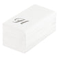 Luxenap Rectangle Silver Letter H White Paper Linen-Feel Guest Towel / Napkin - Air Laid, Cursive Font - 15 3/4" x 8" - 50 count box