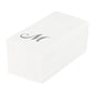 Luxenap Rectangle Silver Letter M White Paper Linen-Feel Guest Towel / Napkin - Air Laid, Cursive Font - 15 3/4" x 8" - 50 count box