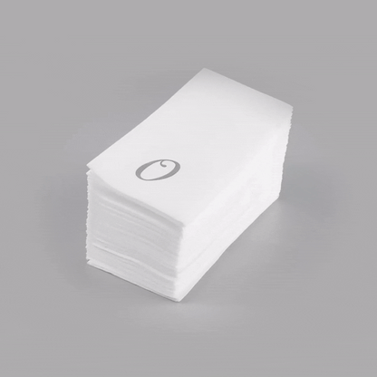 Luxenap Rectangle Silver Letter O White Paper Linen-Feel Guest Towel / Napkin - Air Laid, Cursive Font - 15 3/4" x 8" - 2000 count box