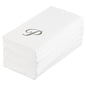 Luxenap Rectangle Silver Letter P White Paper Linen-Feel Guest Towel / Napkin - Air Laid, Cursive Font - 15 3/4" x 8" - 50 count box