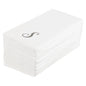 Luxenap Rectangle Silver Letter S White Paper Linen-Feel Guest Towel / Napkin - Air Laid, Cursive Font - 15 3/4" x 8" - 50 count box