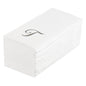 Luxenap Rectangle Silver Letter T White Paper Linen-Feel Guest Towel / Napkin - Air Laid, Cursive Font - 15 3/4" x 8" - 50 count box