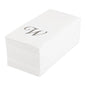 Luxenap Rectangle Silver Letter W White Paper Linen-Feel Guest Towel / Napkin - Air Laid, Cursive Font - 15 3/4" x 8" - 50 count box