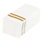 Luxenap Rectangle Gold Striped White Paper Linen-Feel Guest Towel / Napkin - Air Laid - 15 3/4" x 8" - 2000 count box
